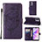 Custodia Portafoglio In Pelle Farfalla Cover con Supporto Y01B per OnePlus Nord N300 5G Viola