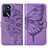 Custodia Portafoglio In Pelle Farfalla Cover con Supporto Y01B per Oppo A16 Lavanda