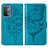 Custodia Portafoglio In Pelle Farfalla Cover con Supporto Y01B per Oppo A54 5G Blu