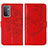 Custodia Portafoglio In Pelle Farfalla Cover con Supporto Y01B per Oppo A54 5G Rosso