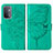 Custodia Portafoglio In Pelle Farfalla Cover con Supporto Y01B per Oppo A54 5G Verde