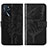 Custodia Portafoglio In Pelle Farfalla Cover con Supporto Y01B per Oppo A54s Nero