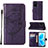 Custodia Portafoglio In Pelle Farfalla Cover con Supporto Y01B per Oppo A55S 5G Viola