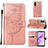 Custodia Portafoglio In Pelle Farfalla Cover con Supporto Y01B per Oppo A77 5G Oro Rosa