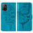 Custodia Portafoglio In Pelle Farfalla Cover con Supporto Y01B per Oppo A94 5G Blu