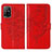 Custodia Portafoglio In Pelle Farfalla Cover con Supporto Y01B per Oppo A94 5G Rosso