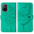 Custodia Portafoglio In Pelle Farfalla Cover con Supporto Y01B per Oppo A94 5G Verde