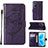 Custodia Portafoglio In Pelle Farfalla Cover con Supporto Y01B per Oppo A96 4G Viola