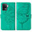 Custodia Portafoglio In Pelle Farfalla Cover con Supporto Y01B per Oppo F19 Pro Verde