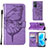 Custodia Portafoglio In Pelle Farfalla Cover con Supporto Y01B per Oppo K10 4G Lavanda