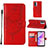 Custodia Portafoglio In Pelle Farfalla Cover con Supporto Y01B per Oppo K10 5G India Rosso