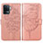 Custodia Portafoglio In Pelle Farfalla Cover con Supporto Y01B per Oppo Reno5 F Oro Rosa