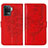 Custodia Portafoglio In Pelle Farfalla Cover con Supporto Y01B per Oppo Reno5 F Rosso