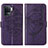 Custodia Portafoglio In Pelle Farfalla Cover con Supporto Y01B per Oppo Reno5 F Viola