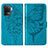 Custodia Portafoglio In Pelle Farfalla Cover con Supporto Y01B per Oppo Reno5 Lite Blu