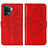 Custodia Portafoglio In Pelle Farfalla Cover con Supporto Y01B per Oppo Reno5 Lite Rosso