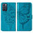 Custodia Portafoglio In Pelle Farfalla Cover con Supporto Y01B per Oppo Reno6 5G Blu