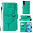 Custodia Portafoglio In Pelle Farfalla Cover con Supporto Y01B per Oppo Reno7 5G Verde