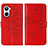 Custodia Portafoglio In Pelle Farfalla Cover con Supporto Y01B per Realme 10 4G Rosso