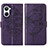 Custodia Portafoglio In Pelle Farfalla Cover con Supporto Y01B per Realme 10 4G Viola