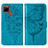 Custodia Portafoglio In Pelle Farfalla Cover con Supporto Y01B per Realme 7i RMX2193 Blu