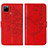 Custodia Portafoglio In Pelle Farfalla Cover con Supporto Y01B per Realme 7i RMX2193 Rosso