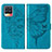 Custodia Portafoglio In Pelle Farfalla Cover con Supporto Y01B per Realme 8 4G Blu