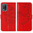 Custodia Portafoglio In Pelle Farfalla Cover con Supporto Y01B per Realme 8 5G Rosso