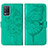 Custodia Portafoglio In Pelle Farfalla Cover con Supporto Y01B per Realme 8 5G Verde