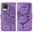 Custodia Portafoglio In Pelle Farfalla Cover con Supporto Y01B per Realme 8 Pro Lavanda