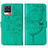 Custodia Portafoglio In Pelle Farfalla Cover con Supporto Y01B per Realme 8 Pro Verde