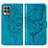 Custodia Portafoglio In Pelle Farfalla Cover con Supporto Y01B per Realme 8i Blu