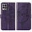 Custodia Portafoglio In Pelle Farfalla Cover con Supporto Y01B per Realme 8i Viola