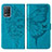 Custodia Portafoglio In Pelle Farfalla Cover con Supporto Y01B per Realme 9 5G India Blu