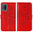 Custodia Portafoglio In Pelle Farfalla Cover con Supporto Y01B per Realme 9 5G India Rosso