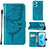 Custodia Portafoglio In Pelle Farfalla Cover con Supporto Y01B per Realme 9 Pro+ Plus 5G Blu