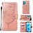 Custodia Portafoglio In Pelle Farfalla Cover con Supporto Y01B per Realme 9 Pro+ Plus 5G Oro Rosa