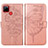 Custodia Portafoglio In Pelle Farfalla Cover con Supporto Y01B per Realme C12 Oro Rosa