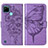 Custodia Portafoglio In Pelle Farfalla Cover con Supporto Y01B per Realme C21Y Lavanda