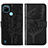 Custodia Portafoglio In Pelle Farfalla Cover con Supporto Y01B per Realme C21Y Nero