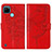 Custodia Portafoglio In Pelle Farfalla Cover con Supporto Y01B per Realme C21Y Rosso