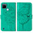 Custodia Portafoglio In Pelle Farfalla Cover con Supporto Y01B per Realme C21Y Verde