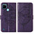 Custodia Portafoglio In Pelle Farfalla Cover con Supporto Y01B per Realme C21Y Viola