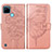 Custodia Portafoglio In Pelle Farfalla Cover con Supporto Y01B per Realme C25Y India Oro Rosa