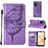 Custodia Portafoglio In Pelle Farfalla Cover con Supporto Y01B per Realme C31 Lavanda