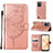 Custodia Portafoglio In Pelle Farfalla Cover con Supporto Y01B per Realme C31 Oro Rosa