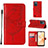 Custodia Portafoglio In Pelle Farfalla Cover con Supporto Y01B per Realme C31 Rosso