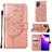 Custodia Portafoglio In Pelle Farfalla Cover con Supporto Y01B per Realme C35 Oro Rosa