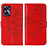 Custodia Portafoglio In Pelle Farfalla Cover con Supporto Y01B per Realme C55 Rosso