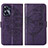 Custodia Portafoglio In Pelle Farfalla Cover con Supporto Y01B per Realme C55 Viola